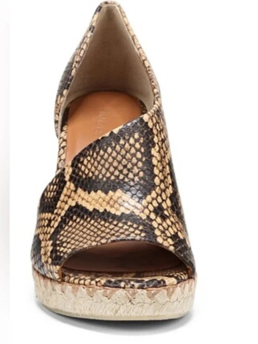 Vince Sonora Peep-Toe Snakeskin Espadrille Wedges ** Size 7